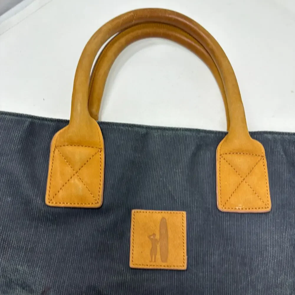 Johnnie-O Canvas Tote Bag Blue Casual Travel Beach
